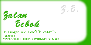 zalan bebok business card